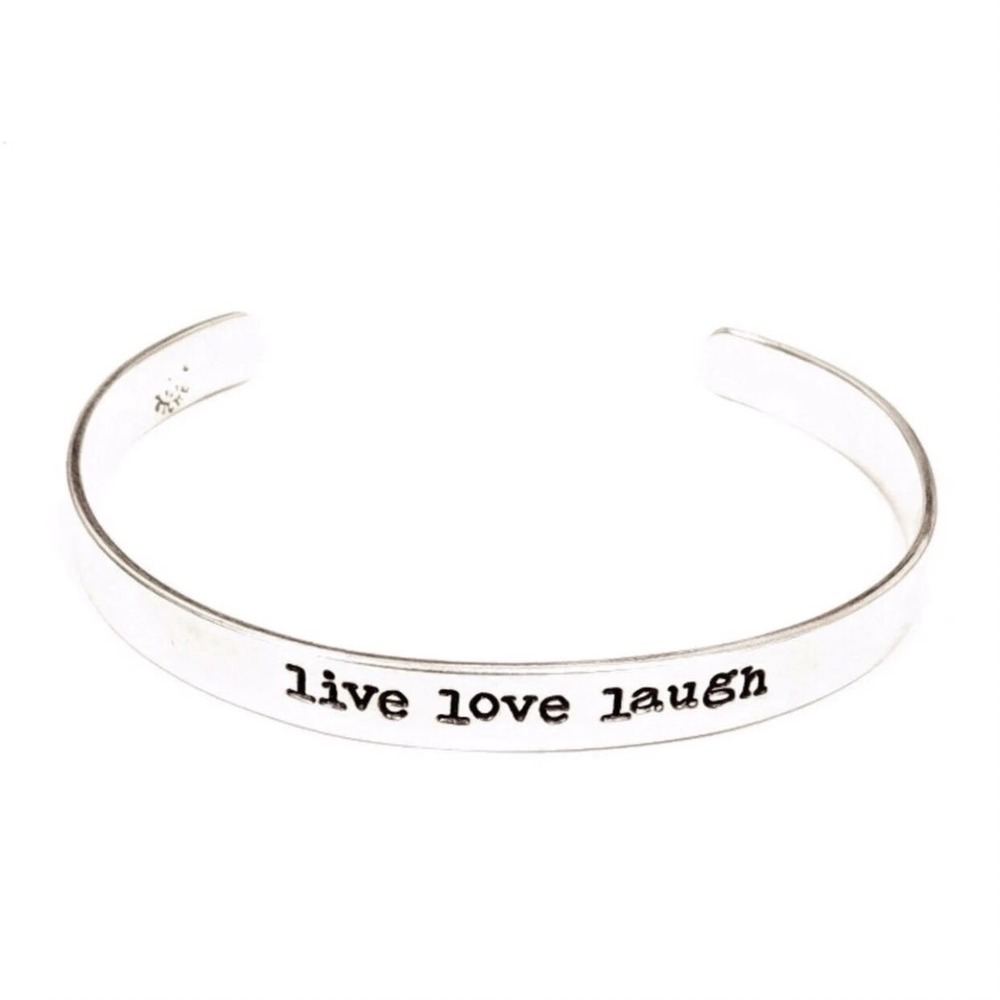 LIVE‎ LOVE LAUGH Retired Far Fetched Sterling Silver Cuff Bangle Bracelet - Picture 4 of 5